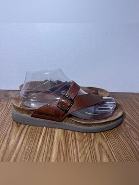 MEPHISTO Air Relax Women’s Size 8/38 Brown Genuine Leather Toe Loop Sandals